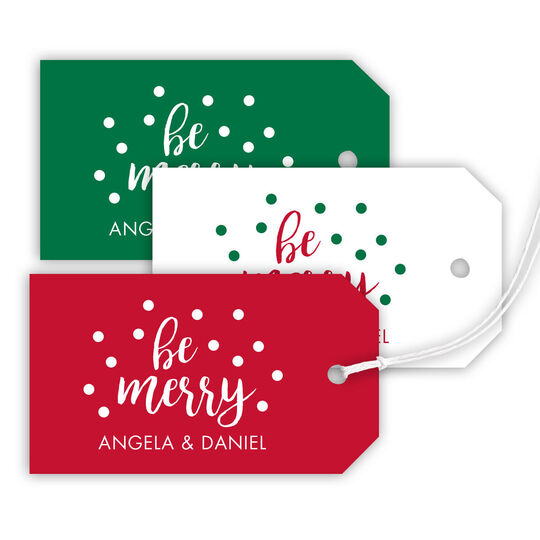Be Merry Confetti Hanging Gift Tags